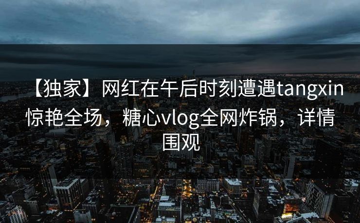 【独家】网红在午后时刻遭遇tangxin 惊艳全场，糖心vlog全网炸锅，详情围观
