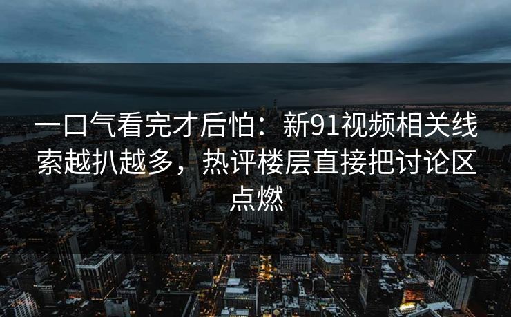 一口气看完才后怕：新91视频相关线索越扒越多，热评楼层直接把讨论区点燃