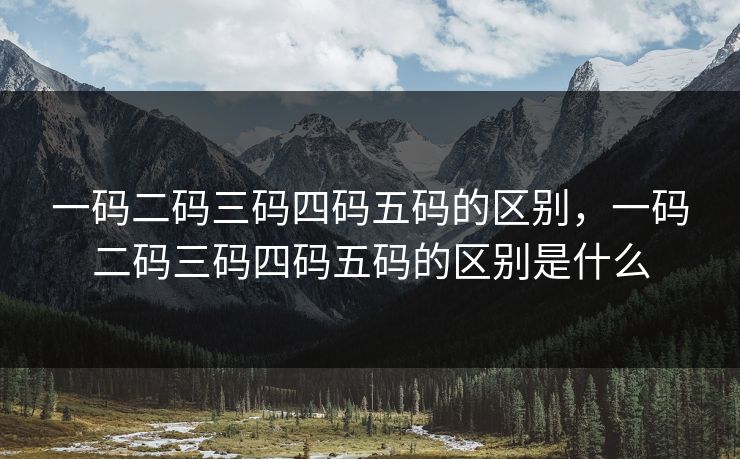 一码二码三码四码五码的区别,一码二码三码四码五码的区别是什么